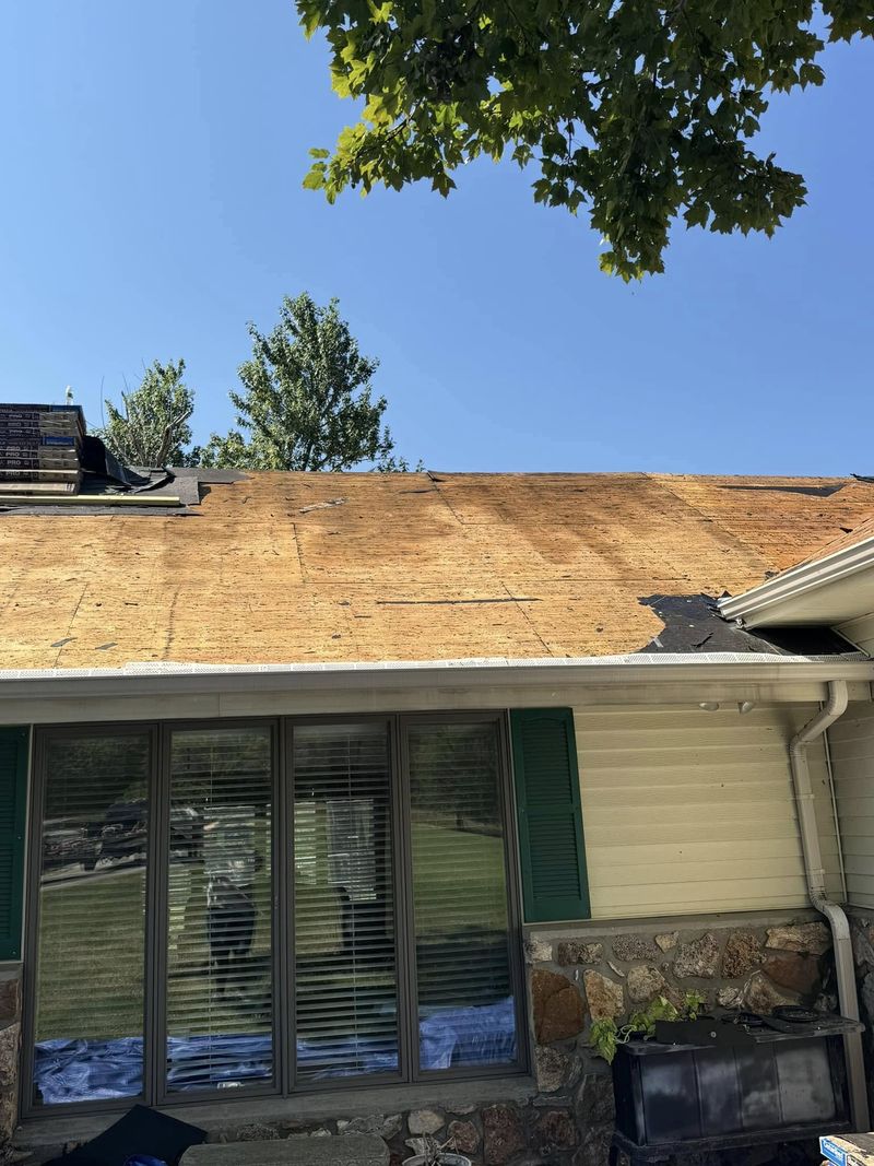 Sunroom stripped to the deck